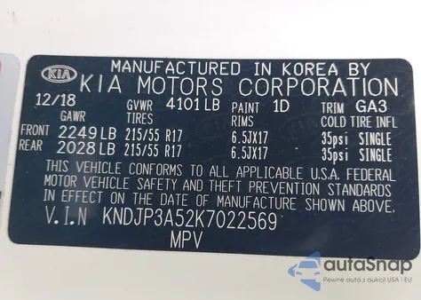 2019 Kia Soul + z USA, uszkodzony, nr VIN KNDJP3A52K7022569